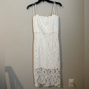 Bardot White Lace Midi Dress